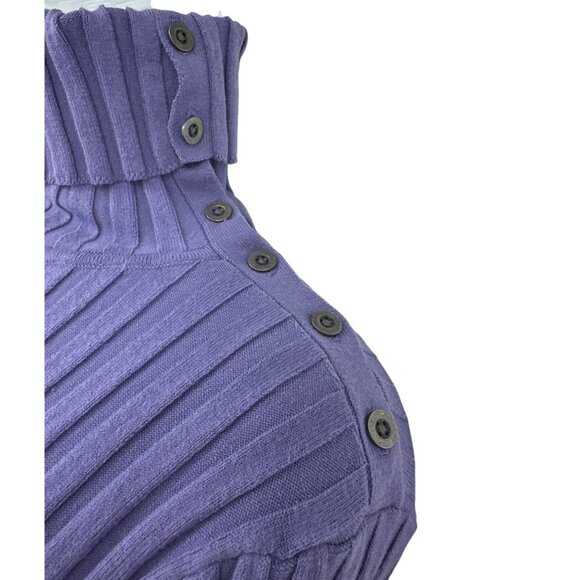 Sundance Ribbed Purple Turtleneck Sweater With Button Detail Womens Size XXL - Picture 3 of 9